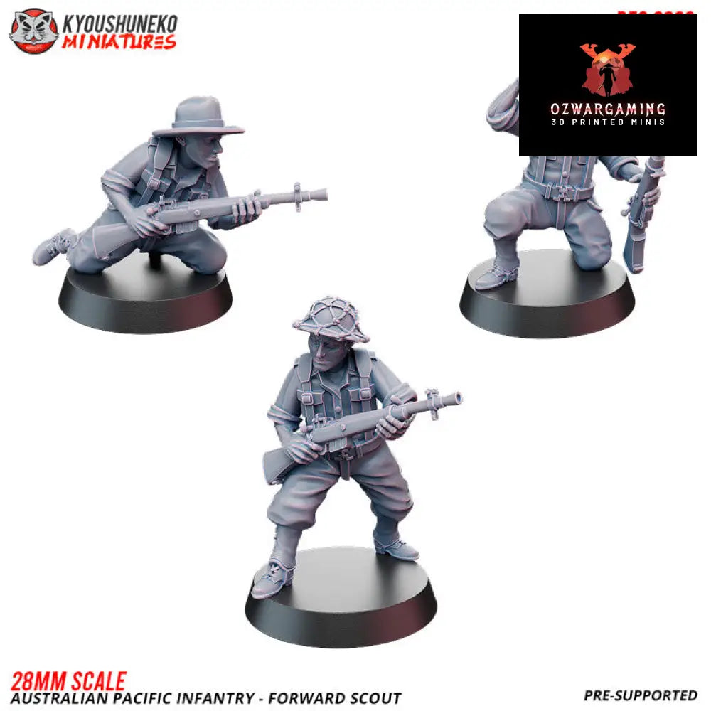 Pacific Australian Forward Observers | Kyoushuneko 28mm WW2 Wargaming Miniatures Role Playing Miniatures