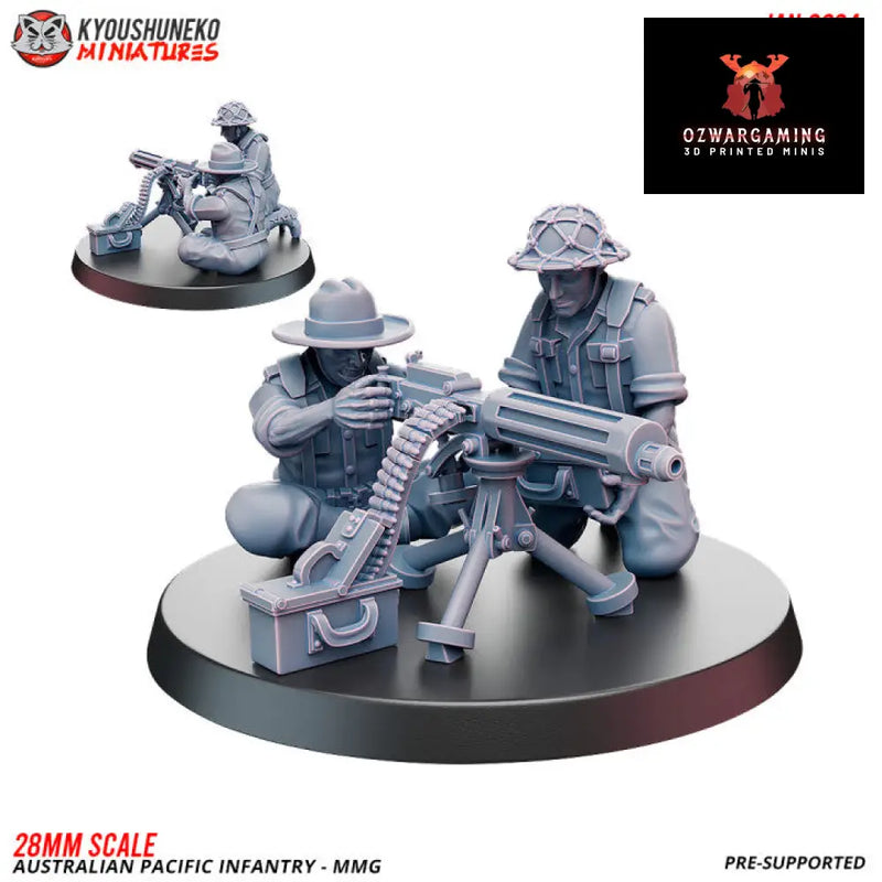 Pacific Australian MMG Team | Kyoushuneko 28mm WW2 Wargaming Miniatures Role Playing Miniatures