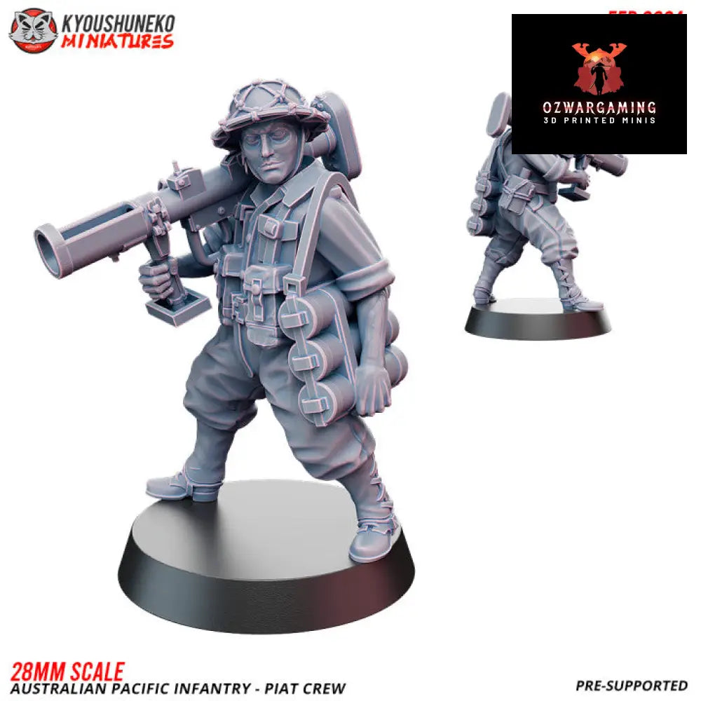 Pacific Australian PIAT | Kyoushuneko 28mm WW2 Wargaming Miniatures Role Playing Miniatures