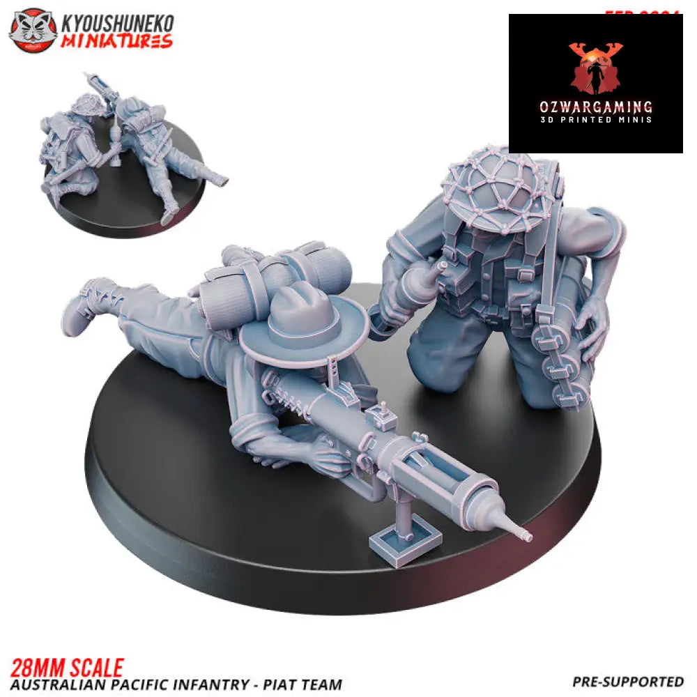 Pacific Australian PIAT Team | Kyoushuneko 28mm WW2 Wargaming Miniatures Role Playing Miniatures