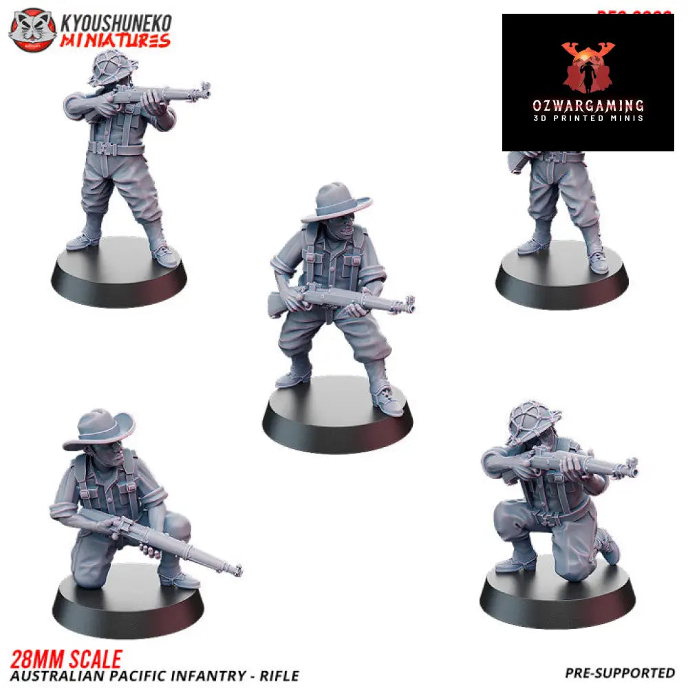 Pacific Australian Rifle Infantry | Kyoushuneko 28mm WW2 Wargaming Miniatures Role Playing Miniatures