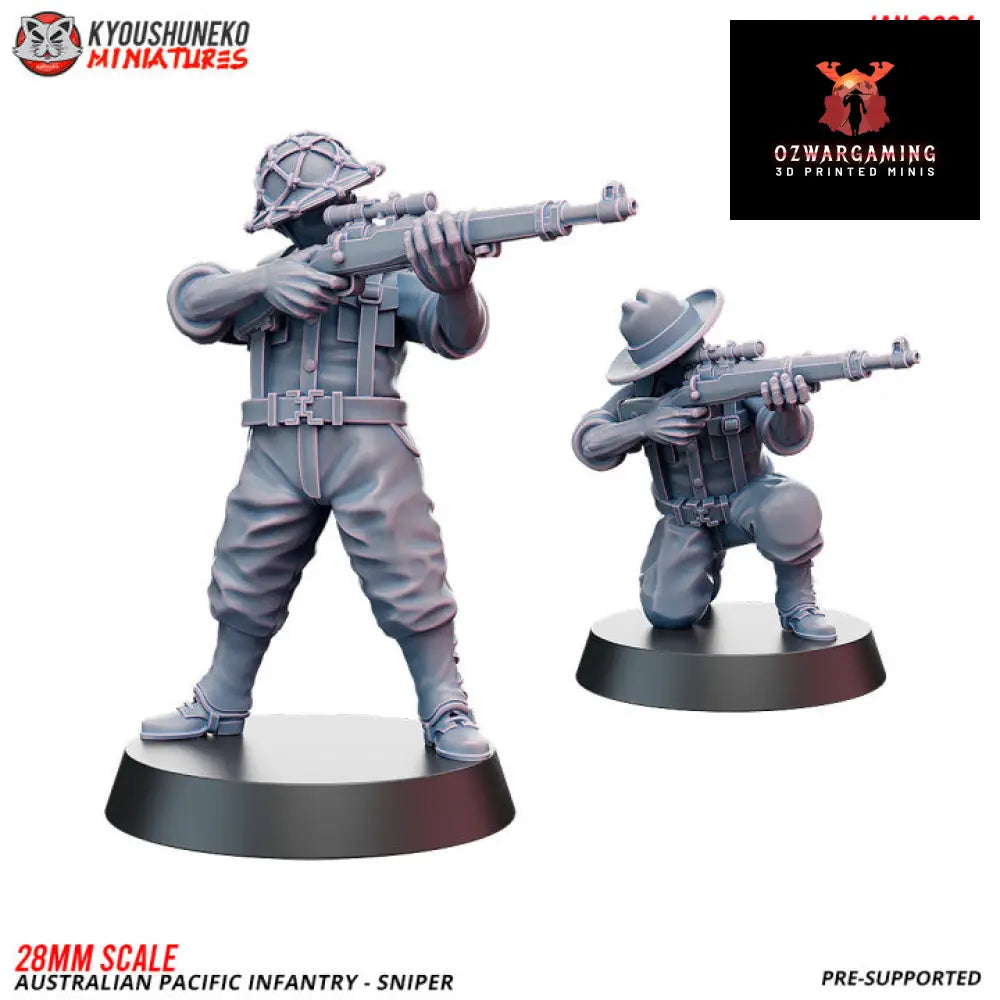 Pacific Australian Snipers | Kyoushuneko 28mm WW2 Wargaming Miniatures Role Playing Miniatures