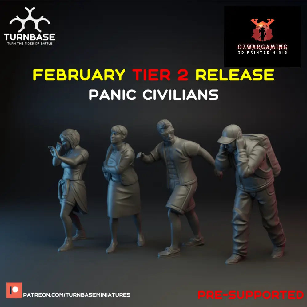 Panicked Civilians | Turnbase Modern Military Wargaming Miniatures Role Playing Miniatures