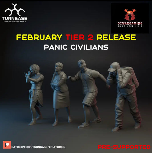 Panicked Civilians | Turnbase Modern Military Wargaming Miniatures Role Playing Miniatures