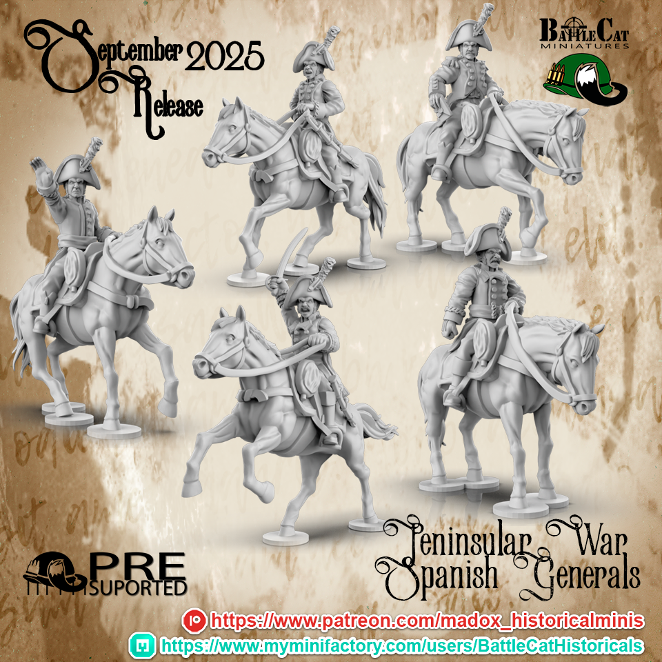 Napoleonic Spanish Peninsular Generals | Battlecat 28mm Historical Wargaming Miniatures Role Playing Miniatures