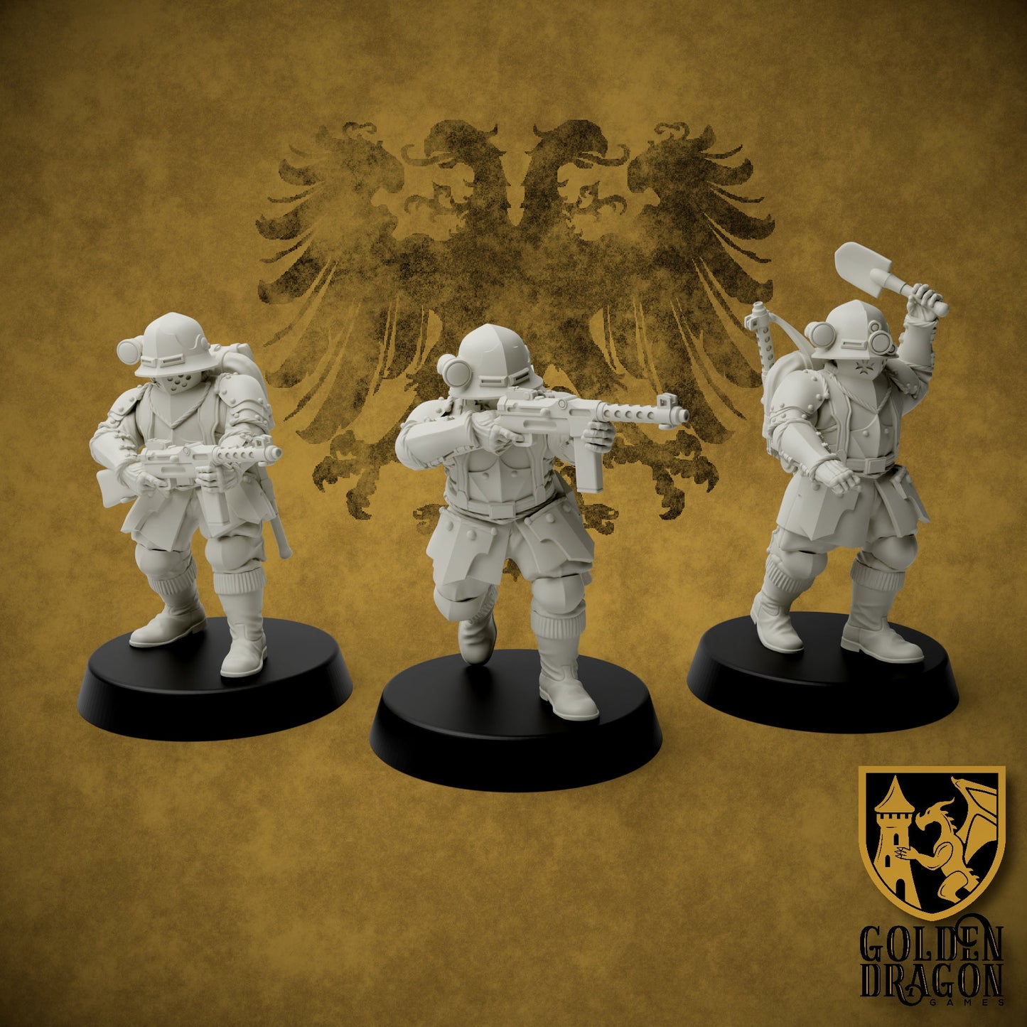 Holy Roman Empire Sturm Pioneers | Golden Dragon Games Weird WW2 Role Playing Miniatures