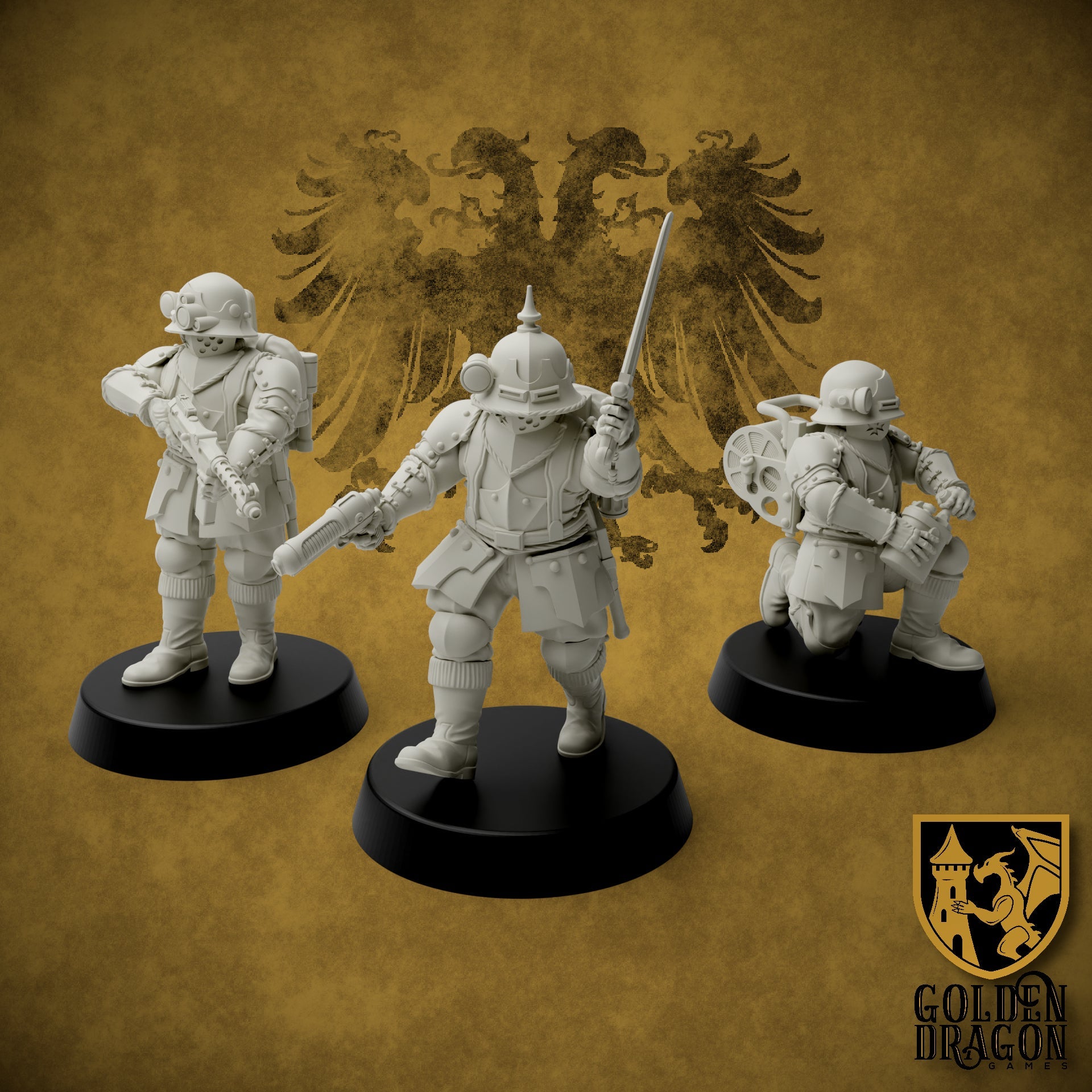Holy Roman Empire Sturm Pioneers | Golden Dragon Games Weird WW2 Role Playing Miniatures