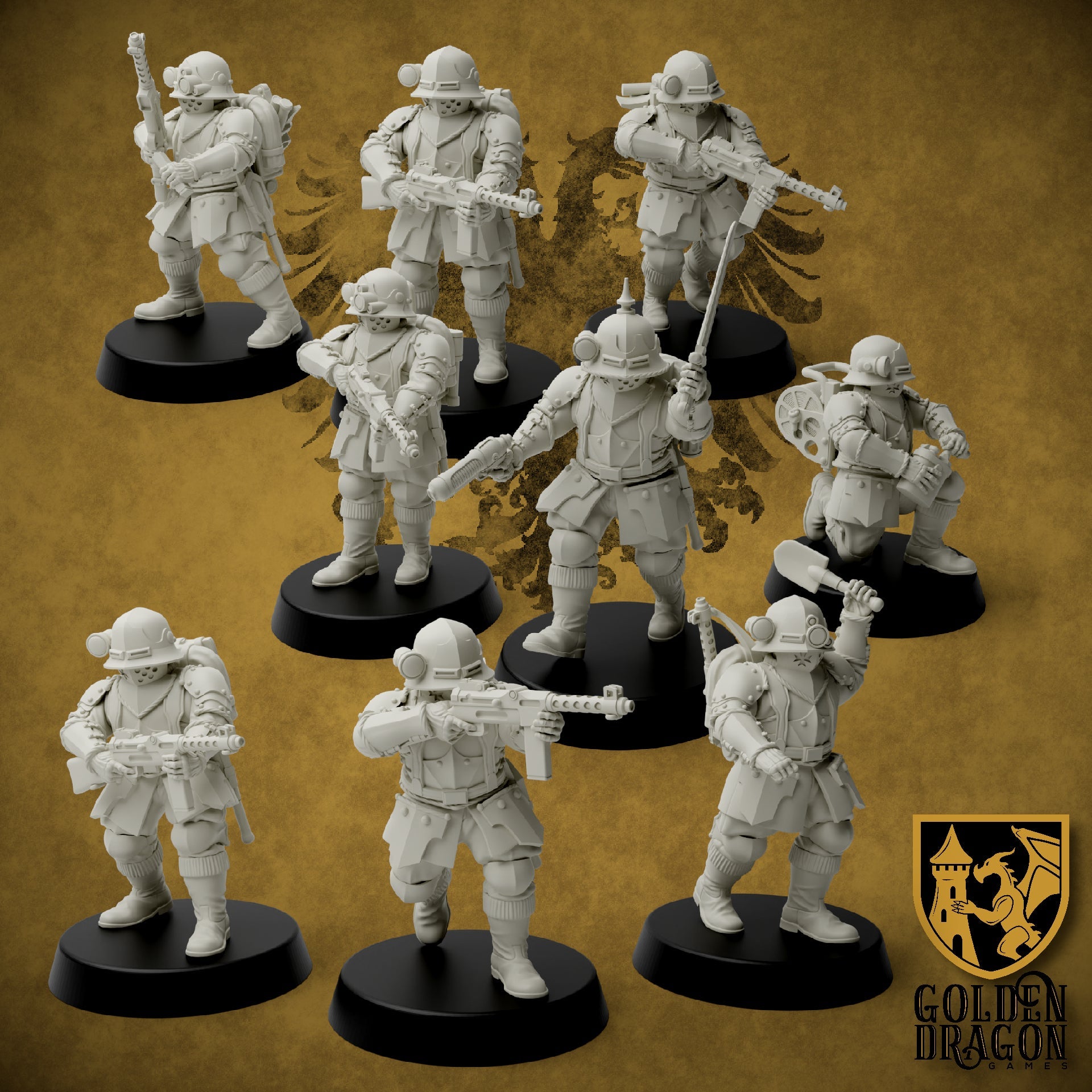 Holy Roman Empire Sturm Pioneers | Golden Dragon Games Weird WW2 Role Playing Miniatures