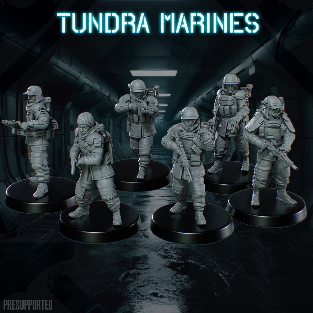 Hard Sci Fi: Arctic Operations Marines | Skullforge Studios 32mm Wargaming Miniatures Role Playing Miniatures