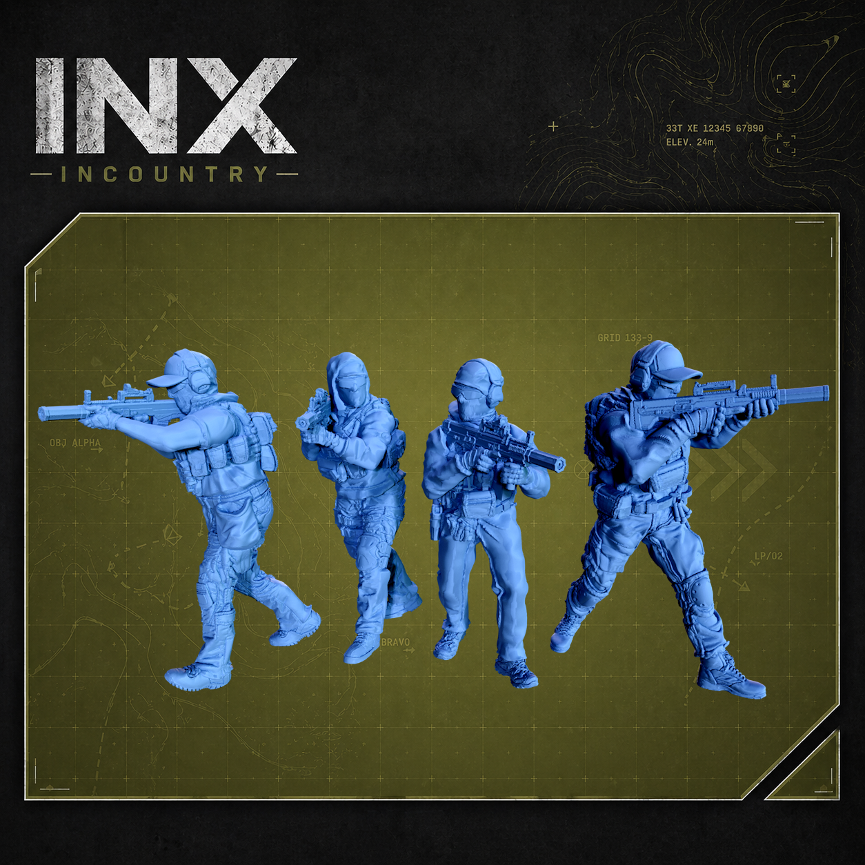 INX Incountry Legacy 50. cal Killteam |  Echo Dark Studios Modern Military Wargaming Miniatures