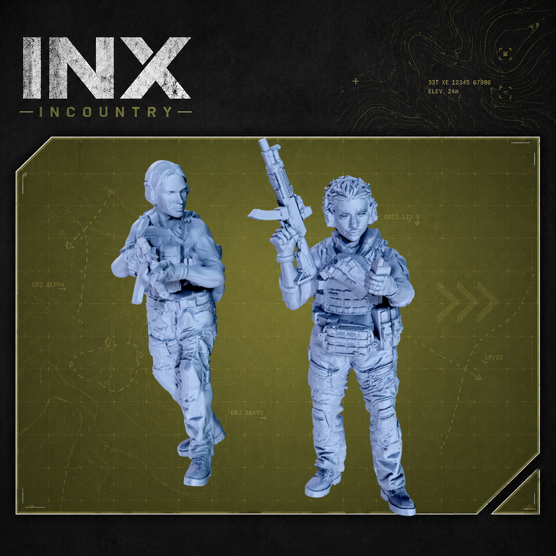 INX Incountry Legacy Female Operators |  Echo Dark Studios Modern Military Wargaming Miniatures