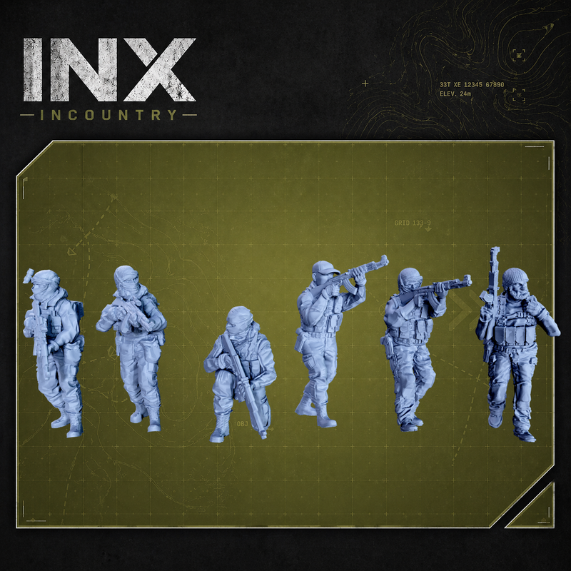 INX Incountry Legacy Insurgent Specialists |  Echo Dark Studios Modern Military Wargaming Miniatures