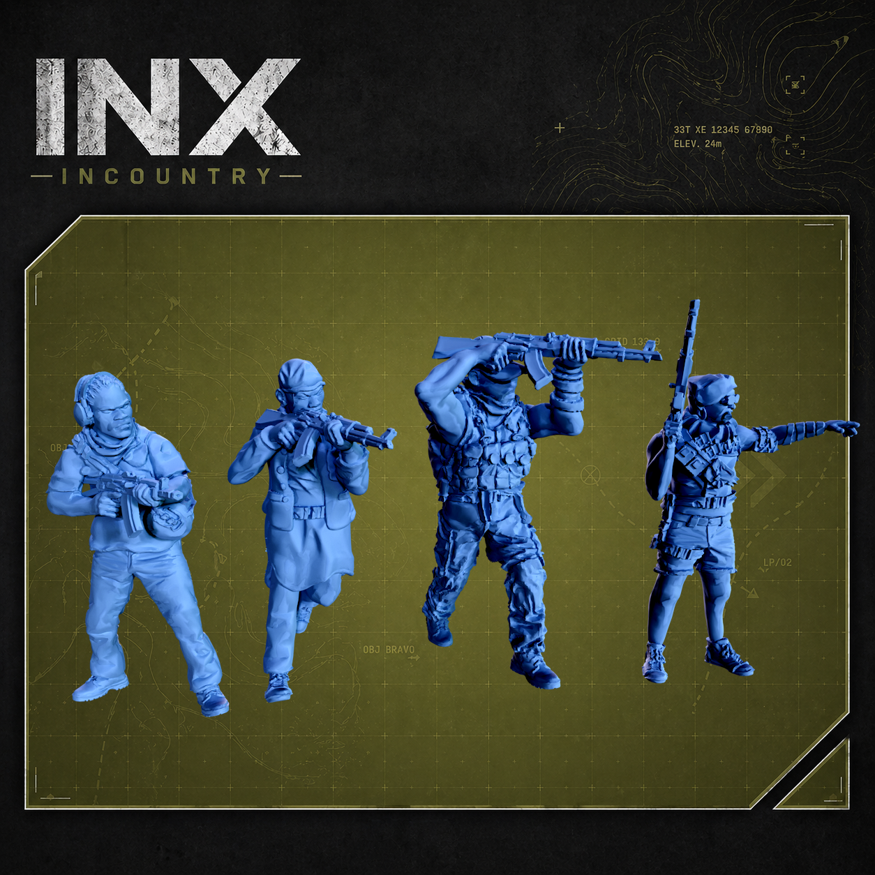 INX Incountry Legacy African Irregulars Fireteam |  Echo Dark Studios Modern Military Wargaming Miniatures