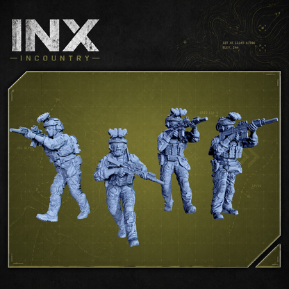 INX Incountry Legacy Green Beret Fireteam |  Echo Dark Studios Modern Military Wargaming Miniatures