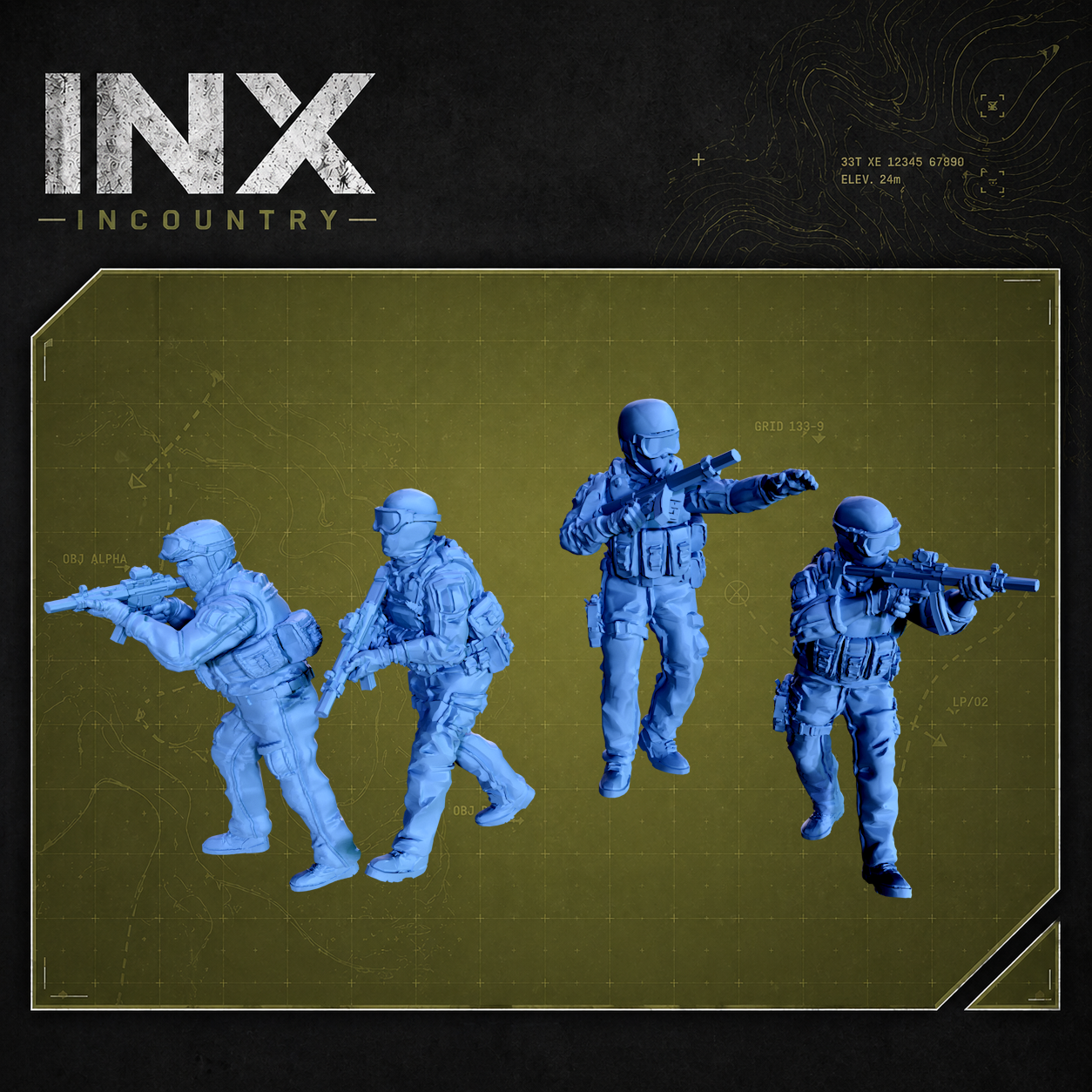 INX Incountry Legacy 90's Operators |  Echo Dark Studios Modern Military Wargaming Miniatures