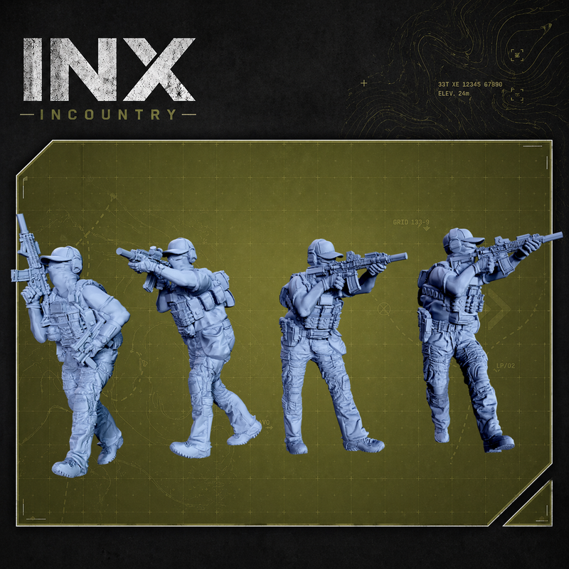 INX Incountry Legacy Green Beret Advisors |  Echo Dark Studios Modern Military Wargaming Miniatures