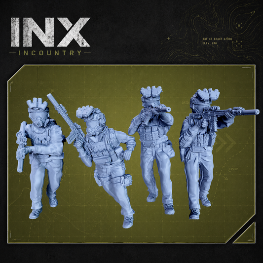 INX Incountry Legacy M4 Operators Gas Mask |  Echo Dark Studios Modern Military Wargaming Miniatures