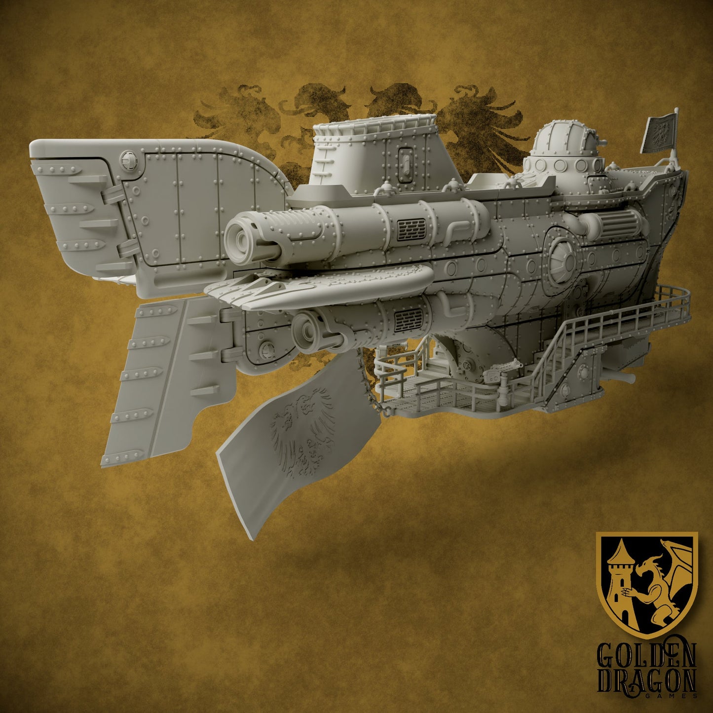 Holy Roman Empire Graf Class Panzerzeppelin | Golden Dragon Games Weird WW2 Role Playing Miniatures