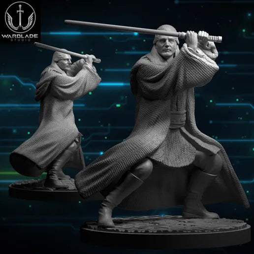 Shatter Scale Qui Gon Jinn | Warblade Studios 40mm Miniatures Role Playing Miniatures