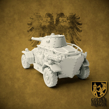Holy Roman Empire 22M Radetzky Armored Scout Car | Golden Dragon Games Weird WW2 Role Playing Miniatures