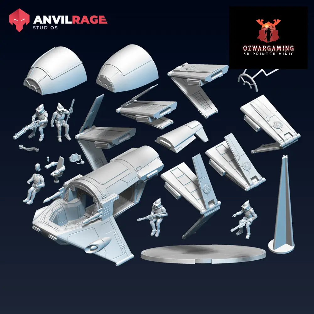 Rangers AFT Dropship | Anvilrage Galactic SciFi Miniatures 32mm 1/47 Legion Scale Role Playing Miniatures