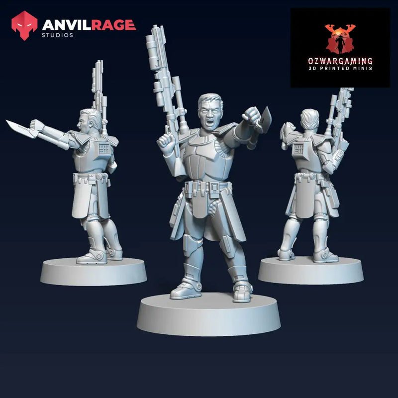 Rangers Commander | Anvilrage Galactic SciFi Miniatures 32mm 1/47 Legion Scale Role Playing Miniatures