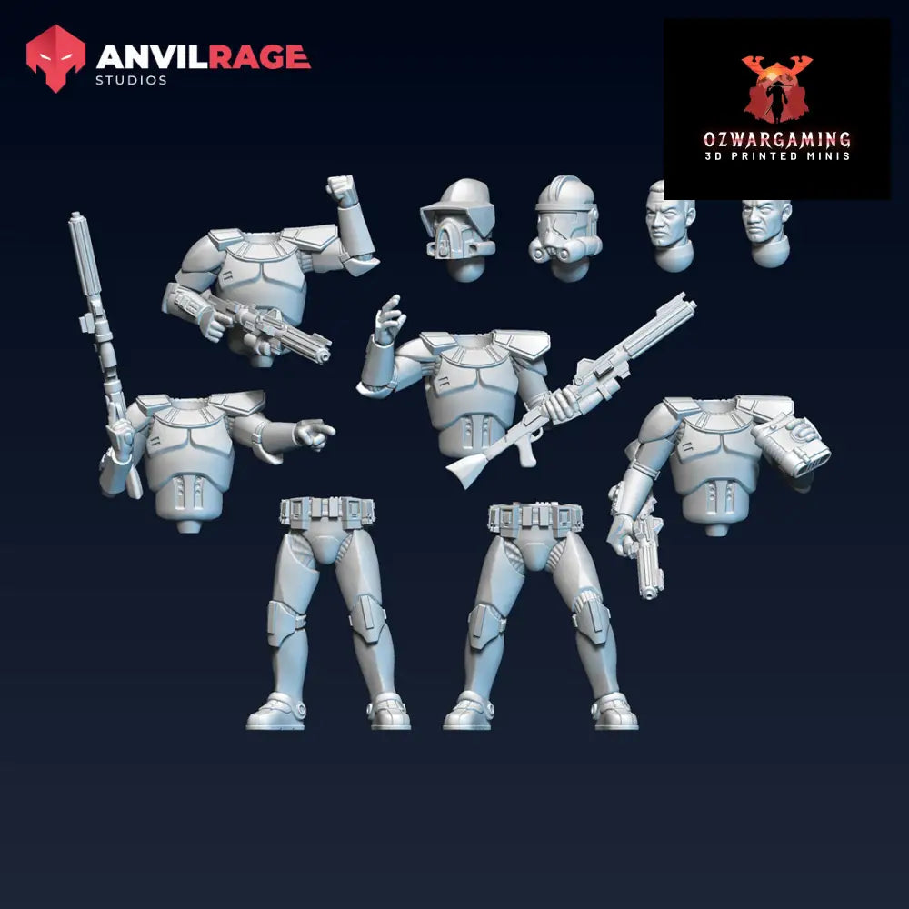 Rangers Long Rifle Leaders | Anvilrage Galactic SciFi Miniatures 32mm 1/47 Legion Scale Role Playing Miniatures