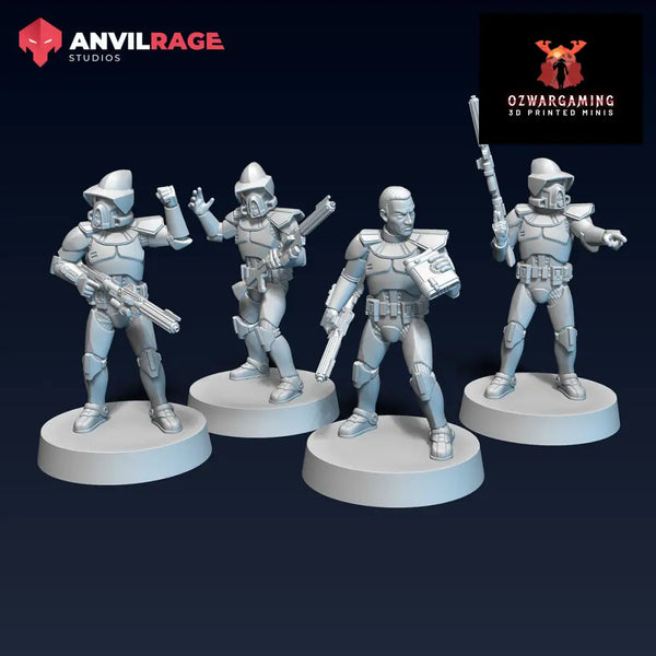 Rangers Long Rifle Leaders | Anvilrage Galactic SciFi Miniatures 32mm 1/47 Legion Scale Role Playing Miniatures