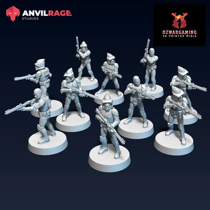 Rangers Long Rifles | Anvilrage Galactic SciFi Miniatures 32mm 1/47 Legion Scale Role Playing Miniatures
