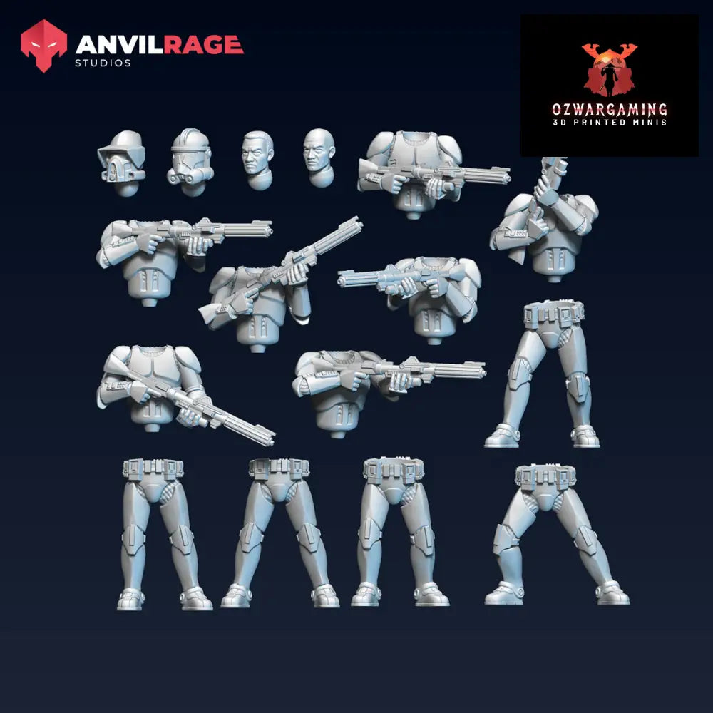 Rangers Long Rifles | Anvilrage Galactic SciFi Miniatures 32mm 1/47 Legion Scale Role Playing Miniatures