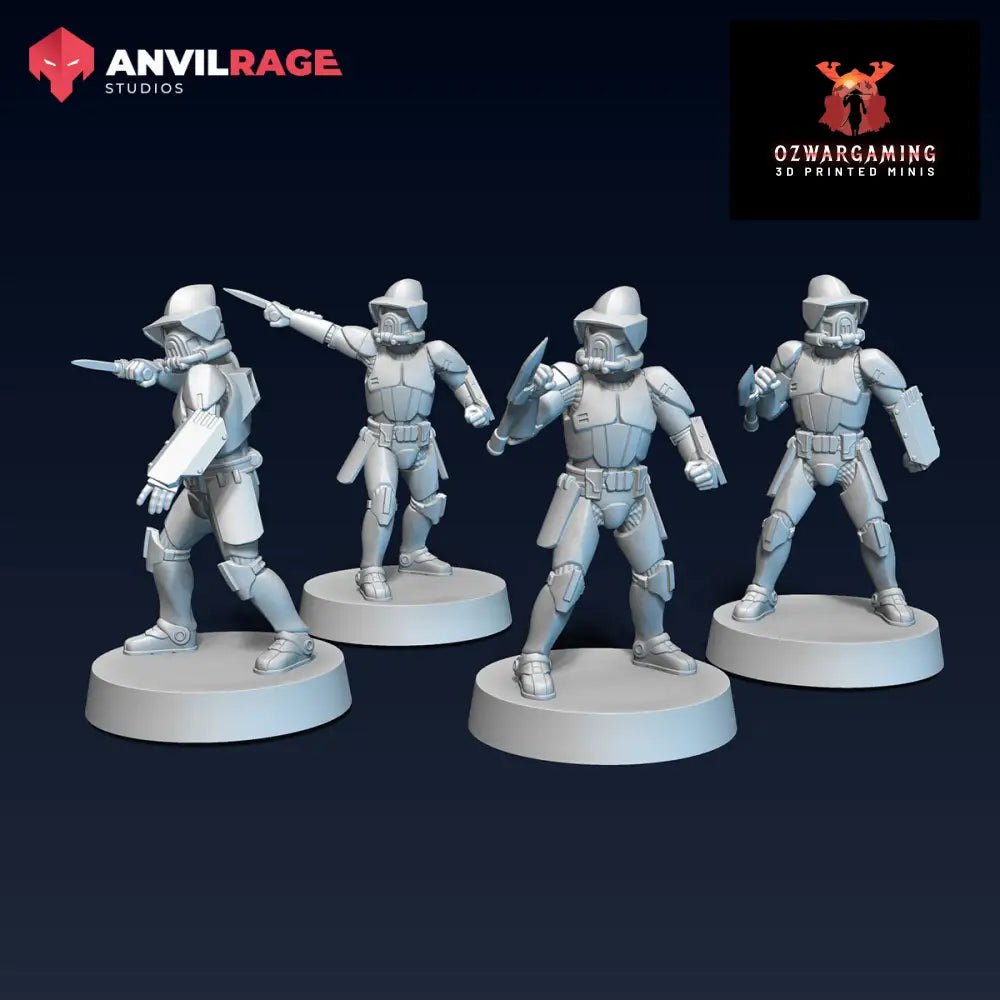 Rangers Melee Specialists | Anvilrage Galactic SciFi Miniatures 32mm 1/47 Legion Scale Role Playing Miniatures