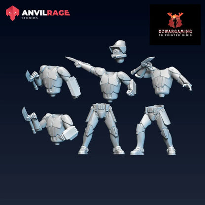 Rangers Melee Specialists | Anvilrage Galactic SciFi Miniatures 32mm 1/47 Legion Scale Role Playing Miniatures