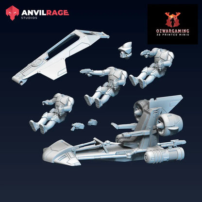 Rangers Patrol Bikes | Anvilrage Galactic SciFi Miniatures 32mm 1/47 Legion Scale Role Playing Miniatures
