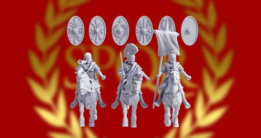 Imperial Roman Auxiliary Cavalry Command 2 | 3D Breed 28mm Ancients Wargaming Miniatures Role Playing Miniatures