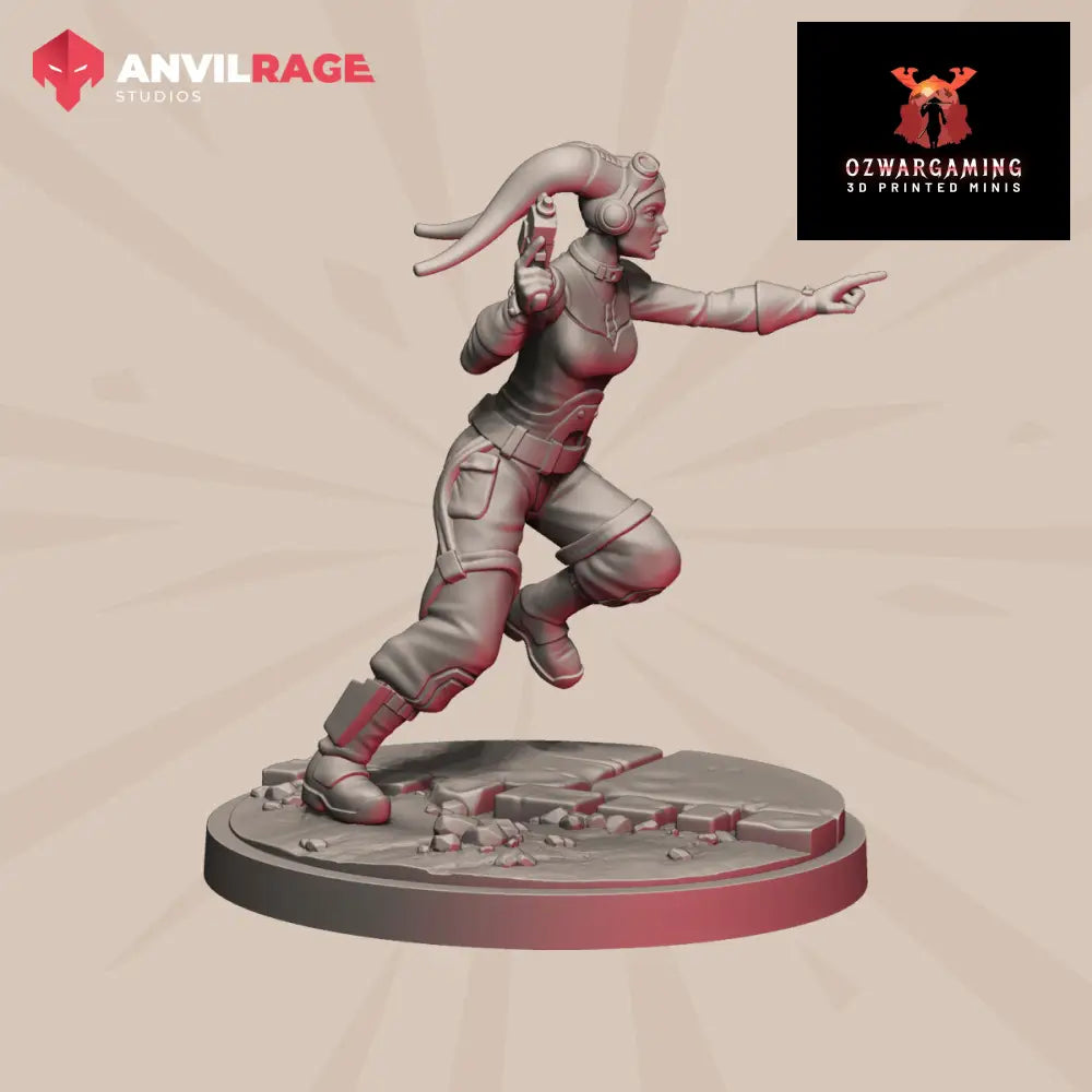 Rebellious Pilot | Anvilrage Galactic SciFi Miniatures Shatter Scale Role Playing Miniatures
