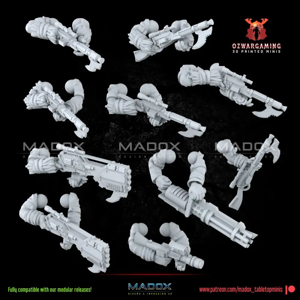 Red Skinned Insurgents Build Kit | Warbear Studios 28mm SciFi Wargaming Miniatures Role Playing Miniatures