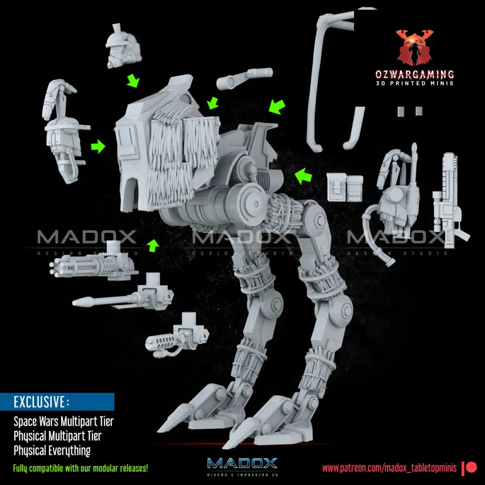 Red Skinned Insurgents Walker | Warbear Studios 28mm SciFi Wargaming Miniatures Role Playing Miniatures