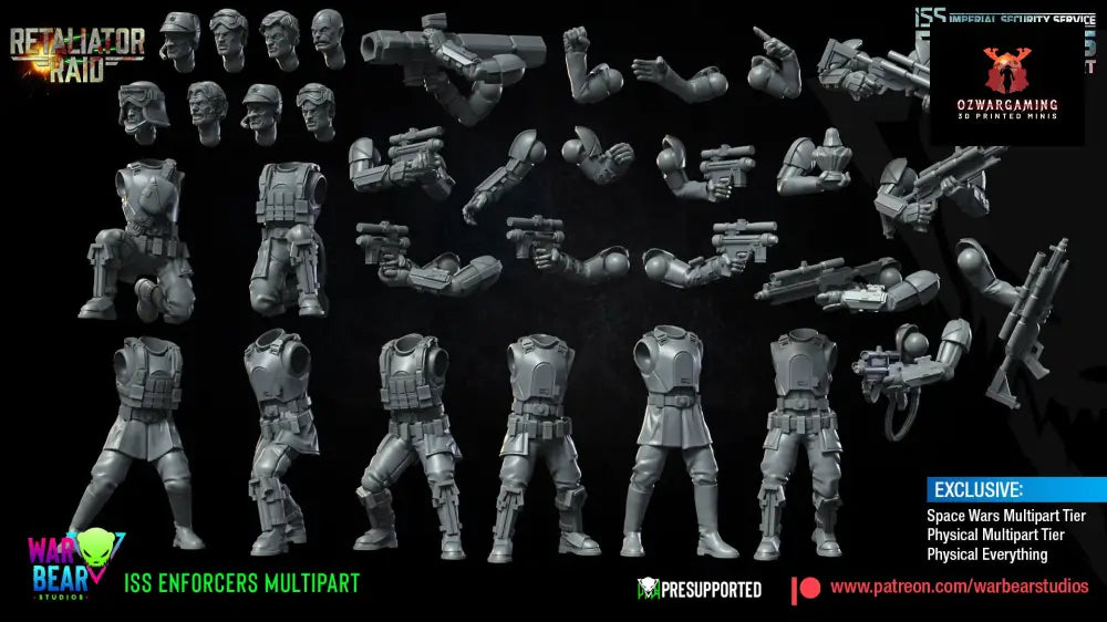 Regime ISS Enforcers Build Kit | Warbear Studios 28mm SciFi Wargaming Miniatures Role Playing Miniatures