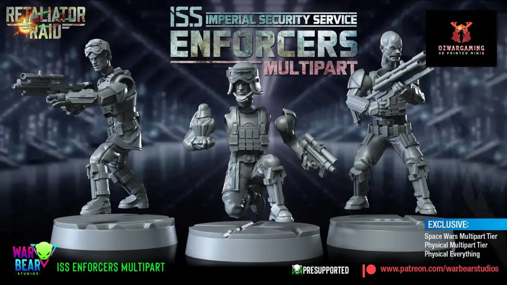 Regime ISS Enforcers Build Kit | Warbear Studios 28mm SciFi Wargaming Miniatures Role Playing Miniatures