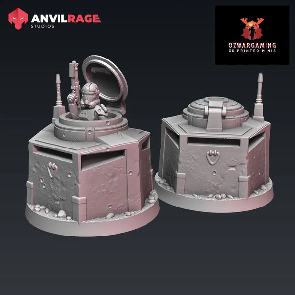 Republic Bunker POI Markers | Anvilrage Galactic SciFi Miniatures 32mm 1/47 Legion Scale Role Playing Miniatures