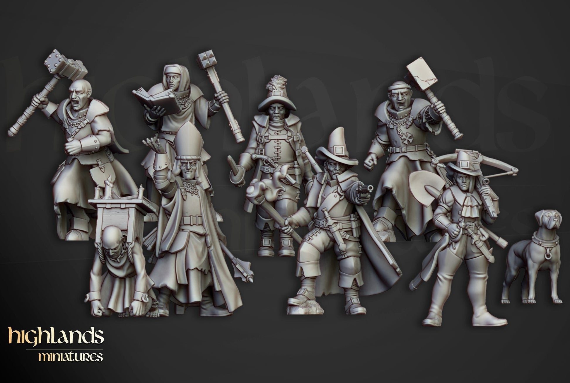 Sunland Inquisitorial Band | Highlands Miniatures 28/32mm Fantasy Wargaming Miniatures Role Playing Miniatures