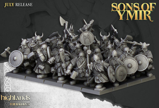 Sons Of Ymir Dwarven Warriors | Highlands Miniatures 28/32mm Fantasy Wargaming Miniatures Role Playing Miniatures