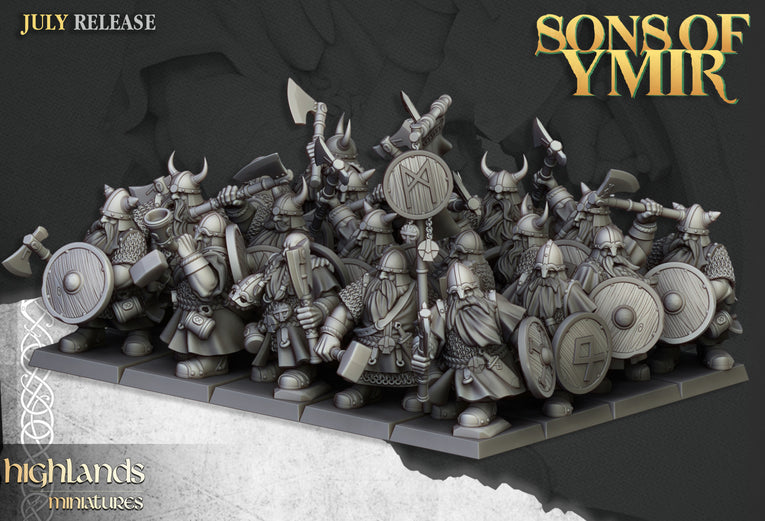 Sons Of Ymir Dwarven Warriors | Highlands Miniatures 28/32mm Fantasy Wargaming Miniatures