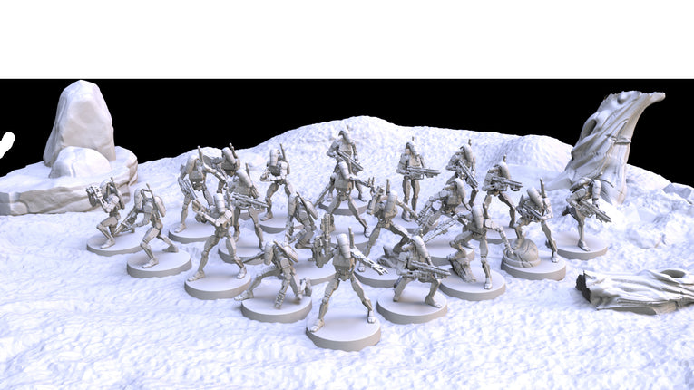 Droid Army Assault Troopers |Galactic Armory 32mm SCI-FI Wargaming Miniatures