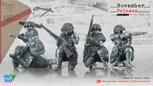 WW2 Japanese Sniper Teams | Warbear Studios 28mm Historical Wargaming Miniatures Role Playing Miniatures