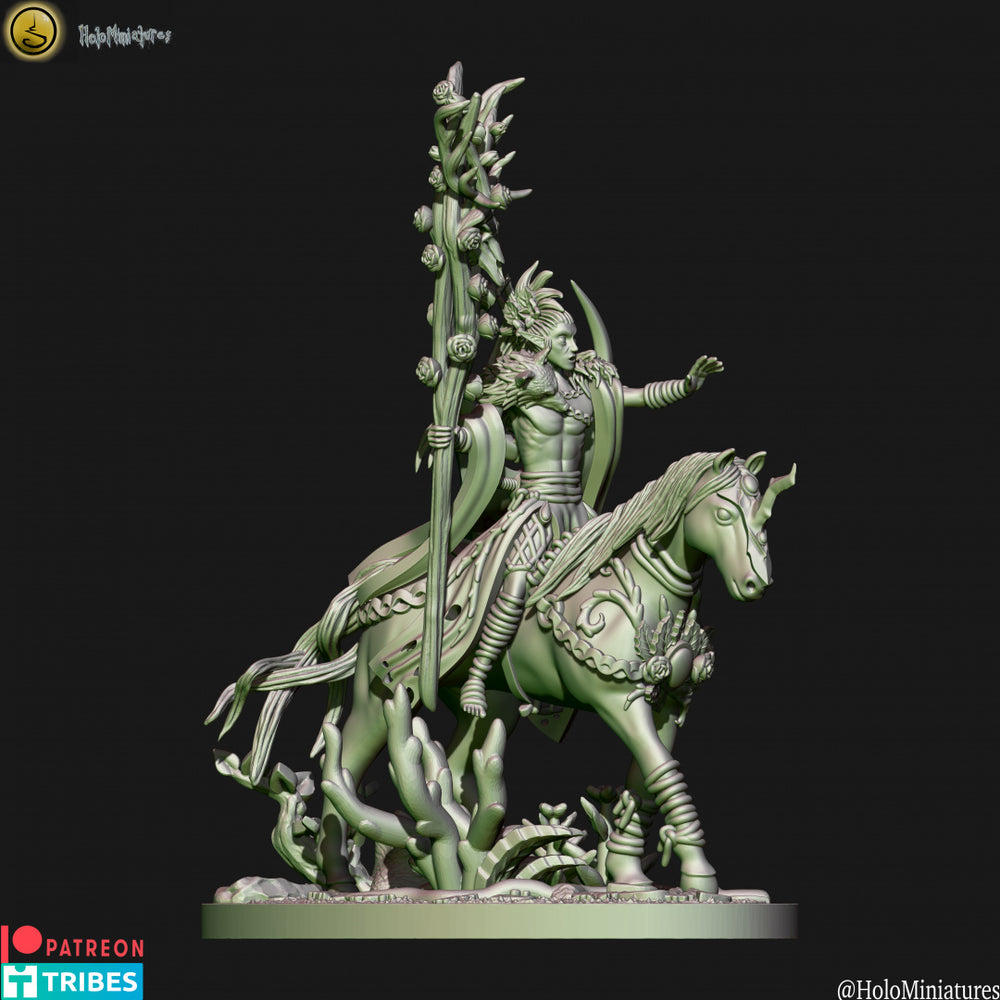 Wood Elves Mage on Horse | Holominiatures 28mm Fantasy Wargaming Miniatures