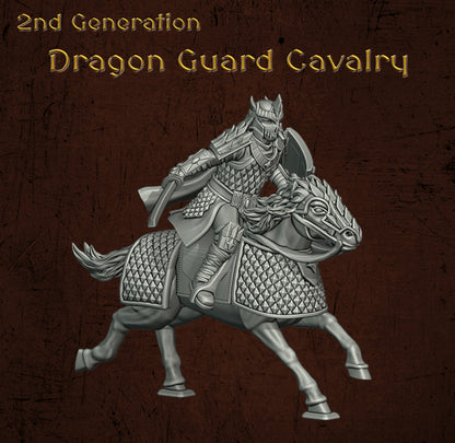 Immortal Army Dragon Warrior Cavalry | Quartermaster3D 25mm Fantasy Wargaming Miniatures Role Playing Miniatures