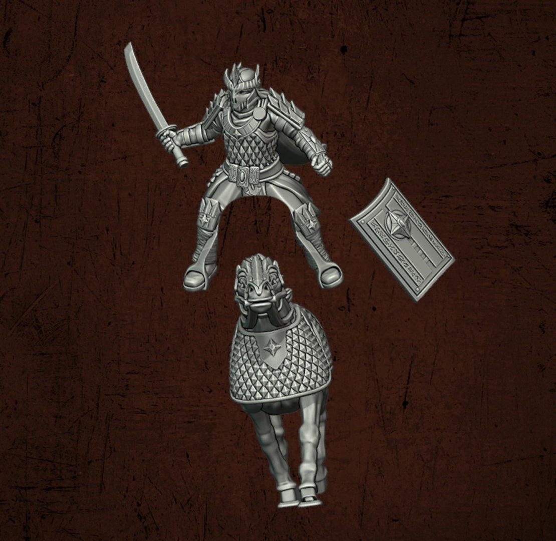 Immortal Army Dragon Warrior Cavalry | Quartermaster3D 25mm Fantasy Wargaming Miniatures Role Playing Miniatures
