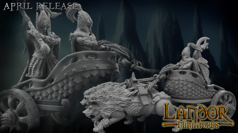 Elven Royal Chariot | Landor Miniatures 28/32mm Fantasy Wargaming Miniatures