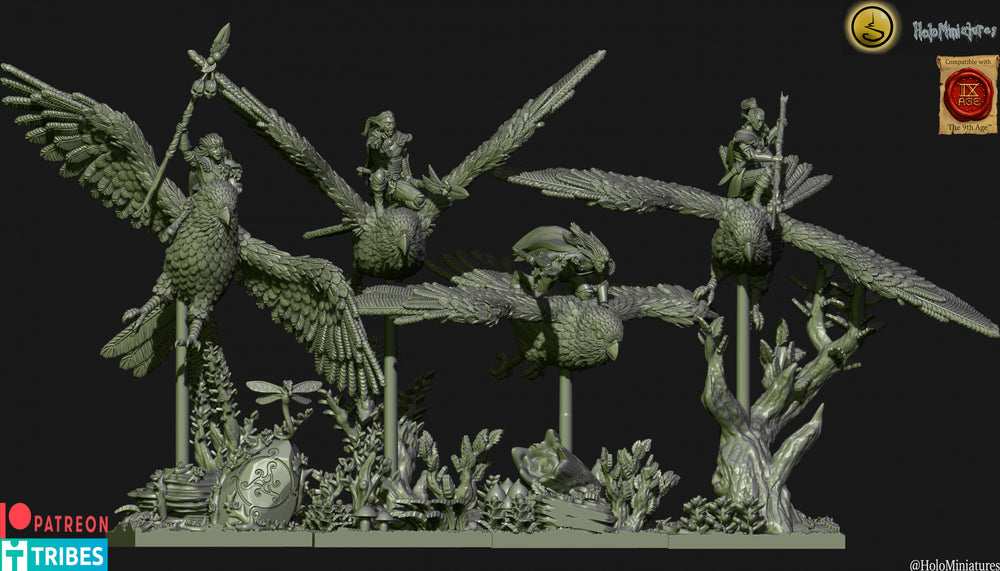 Wood Elves Kestrel Knights | Holominiatures 28mm Fantasy Wargaming Miniatures